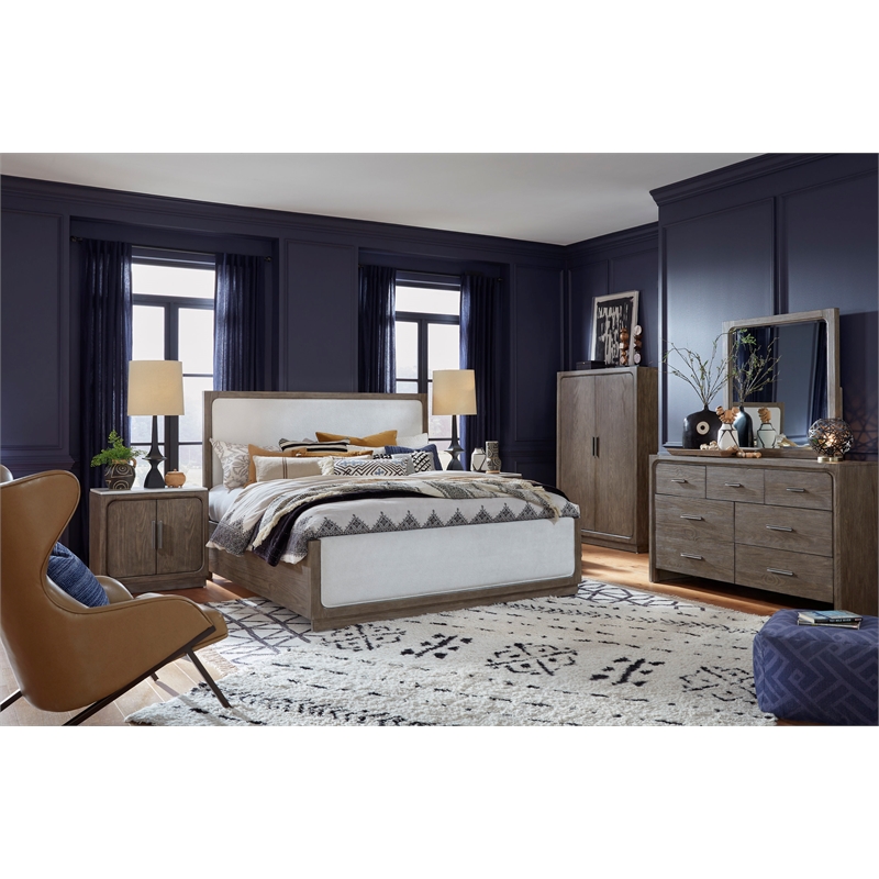 Bowery Hill 7-Drawer Bedroom Dresser in Dark Umber With Marble Top