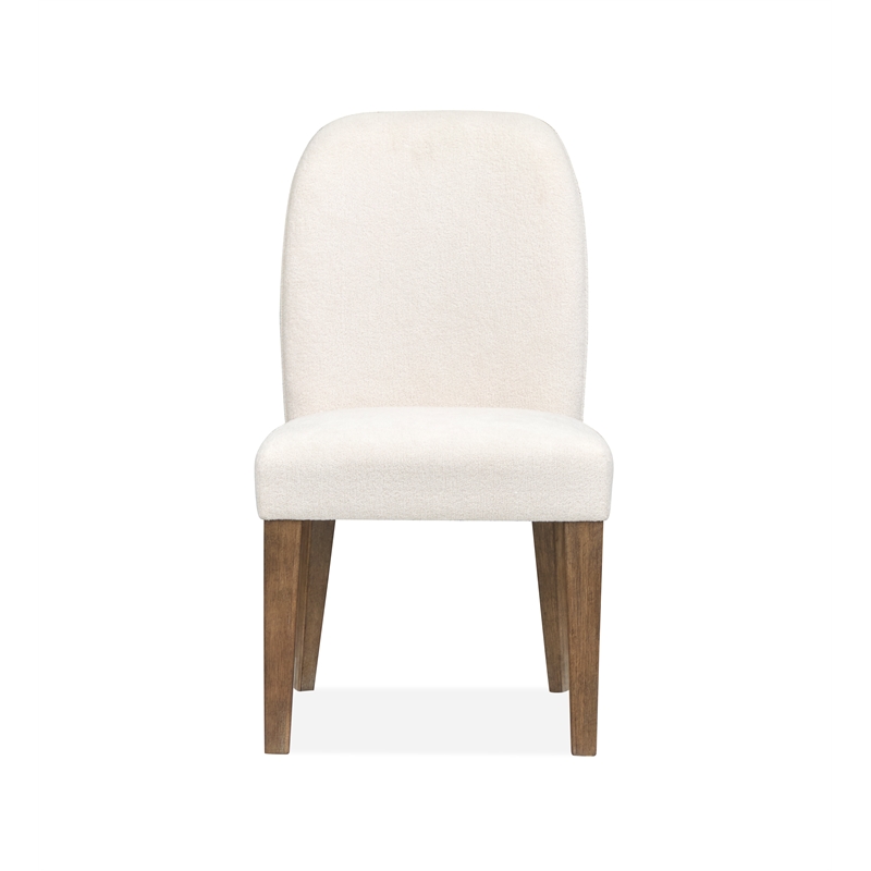 Bowery Hill Contemporary Upholstered Host Chair 2-Pack in Dark Umber