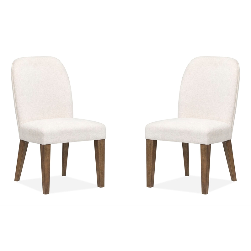 Bowery Hill Contemporary Upholstered Host Chair 2-Pack in Dark Umber