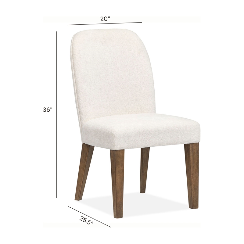Bowery Hill Contemporary Upholstered Host Chair 2-Pack in Dark Umber