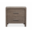 Bowery Hill 2-Drawer Nightstand in Dark Umber With Marble Accents