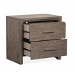 Bowery Hill 2-Drawer Nightstand in Dark Umber With Marble Accents
