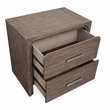 Bowery Hill 2-Drawer Nightstand in Dark Umber With Marble Accents