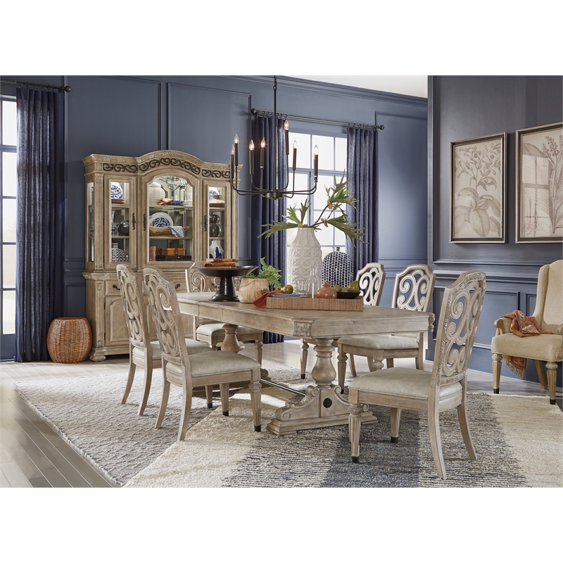 Bowery Hill Extendable Trestle Dining Table 81