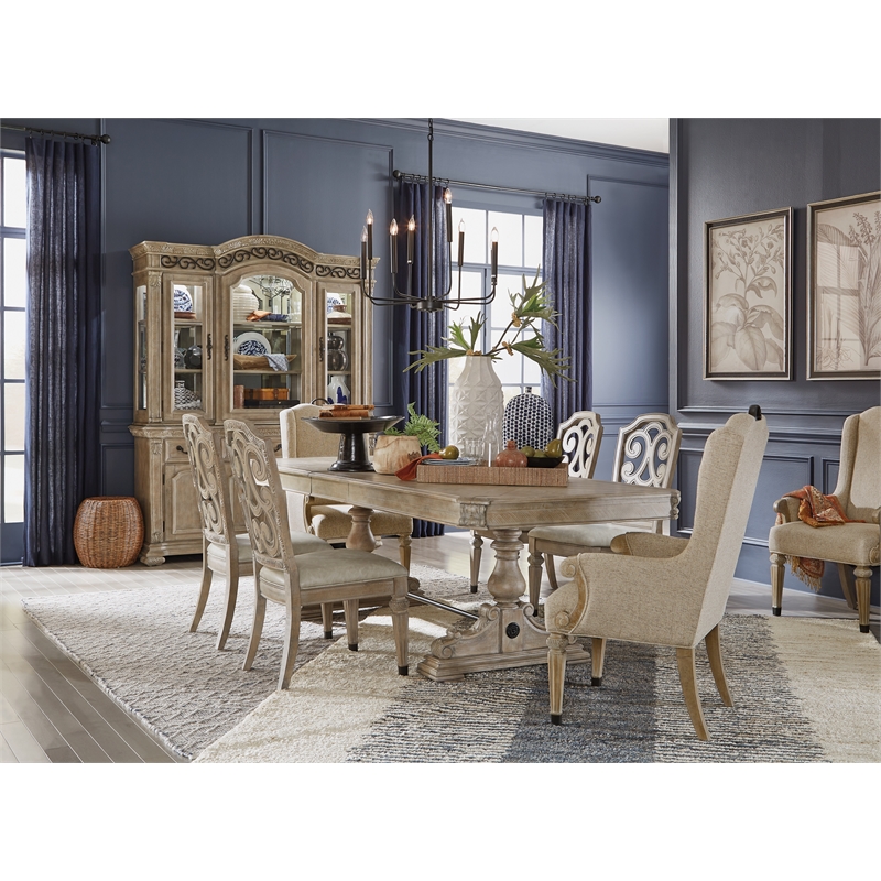 Bowery Hill Extendable Trestle Dining Table 81
