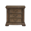 Bowery Hill 3-Drawer Nightstand in Willadeene Brown With Felt Lining
