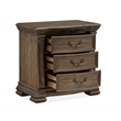 Bowery Hill 3-Drawer Nightstand in Willadeene Brown With Felt Lining