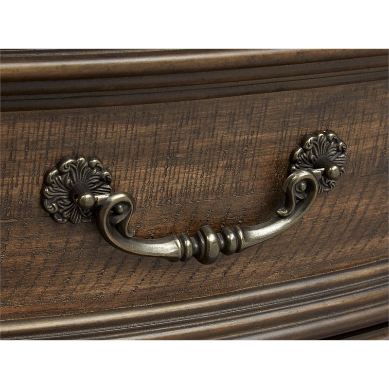 Bowery Hill 3-Drawer Nightstand in Willadeene Brown With Felt Lining