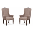 Bowery Hill Upholstered Host Chair 2-Pack in Willadeene Brown