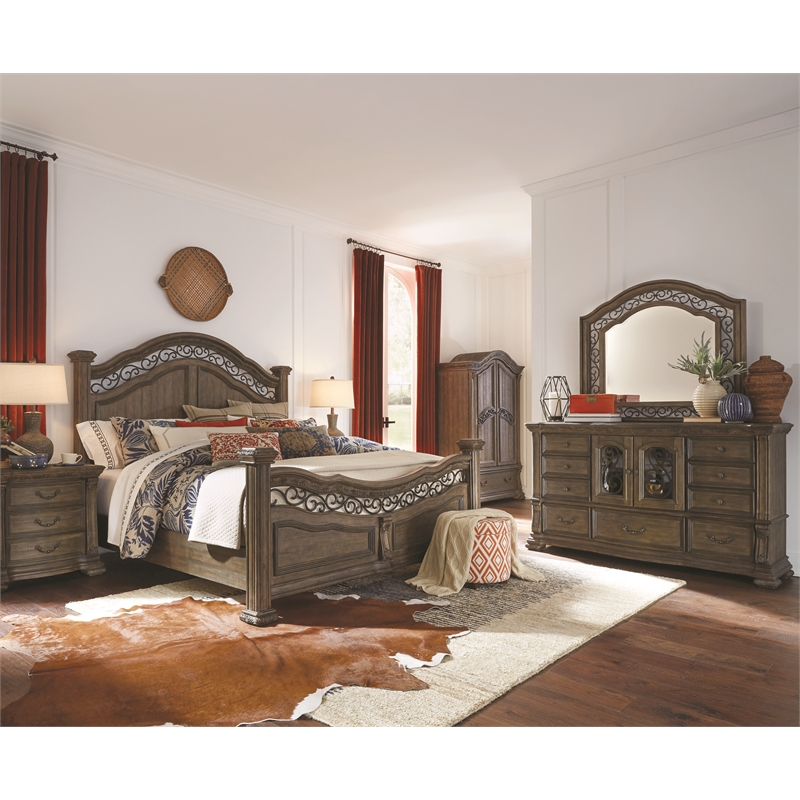 Bowery Hill 9-Drawer Dresser With Shaped Mirror in Willadeene Brown