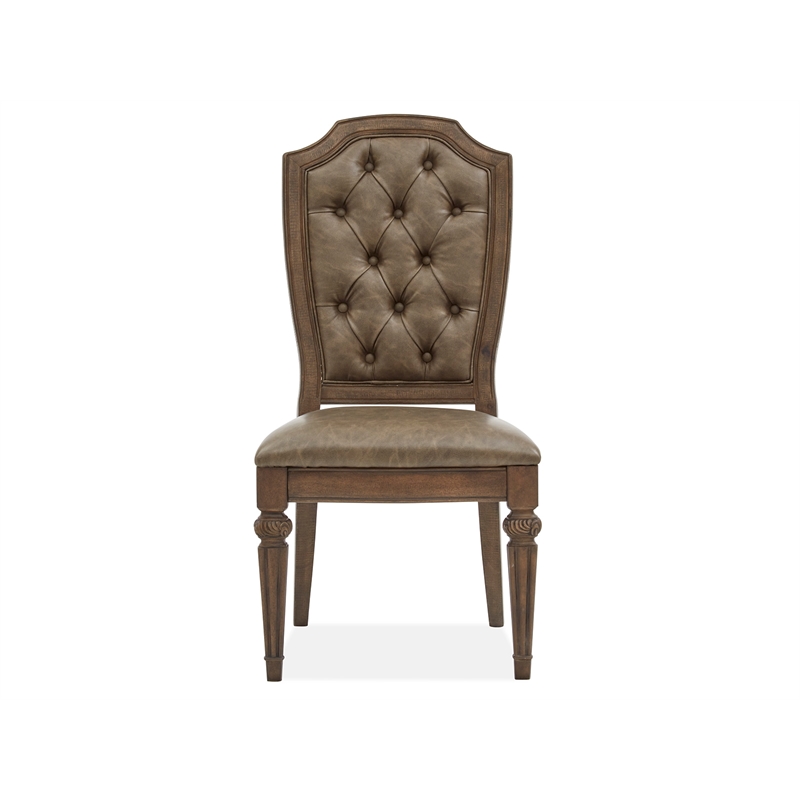 Bowery Hill Upholstered Side Chair 2-Pack in Willadeene Brown