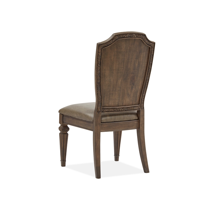 Bowery Hill Upholstered Side Chair 2-Pack in Willadeene Brown