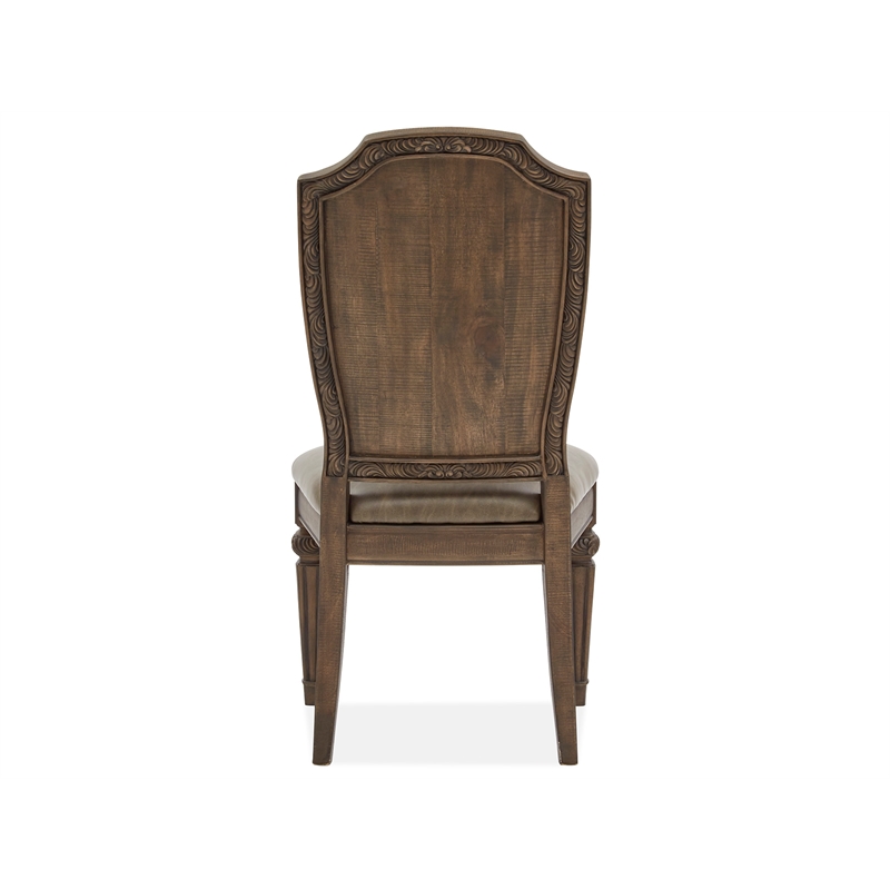 Bowery Hill Upholstered Side Chair 2-Pack in Willadeene Brown
