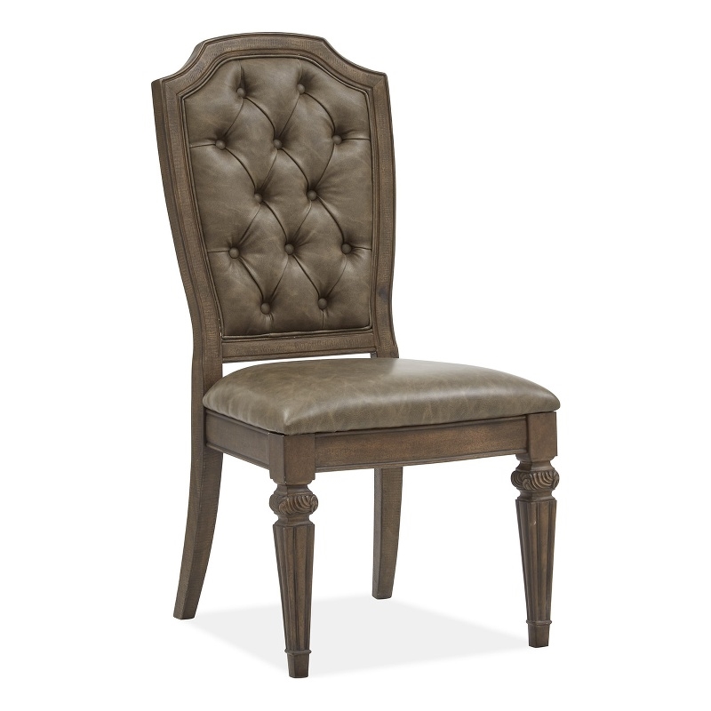 Bowery Hill Upholstered Side Chair 2-Pack in Willadeene Brown