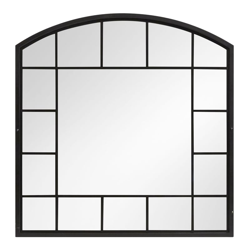 Bowery Hill Contemporary Silo White 6-Drawer Dresser With Shaped Mirror