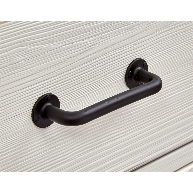 Bowery Hill Contemporary Silo White 6-Drawer Dresser With Shaped Mirror