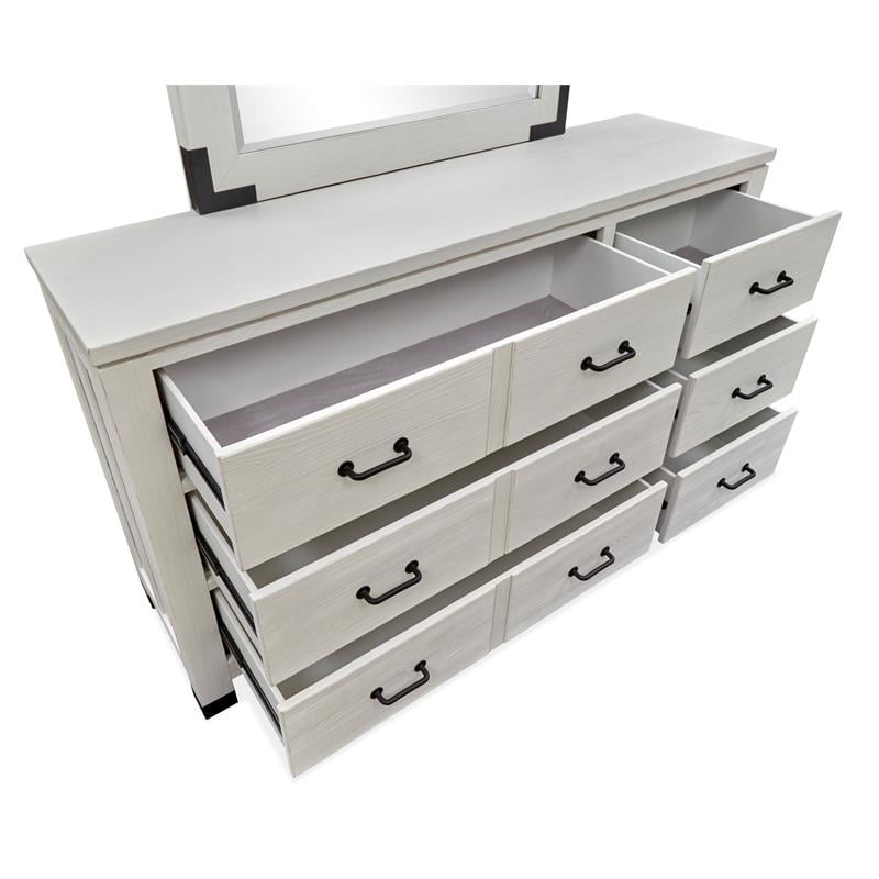 Bowery Hill Silo White 6-Drawer Door Bedroom Dresser With Iron Hardware