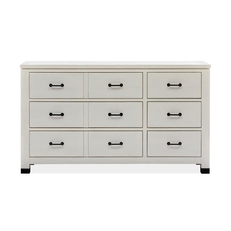 Bowery Hill Silo White 6-Drawer Door Bedroom Dresser With Iron Hardware