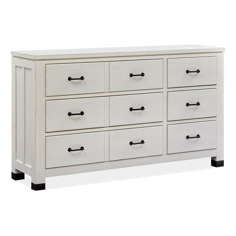 Bowery Hill Silo White 6-Drawer Door Bedroom Dresser With Iron Hardware