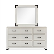 Bowery Hill Silo White 6-Drawer Dresser With Landscape Mirror