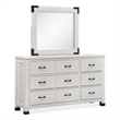 Bowery Hill Silo White 6-Drawer Dresser With Landscape Mirror