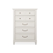 Bowery Hill 5-Drawer Bedroom Chest in Egg Shell White With Bail Pulls