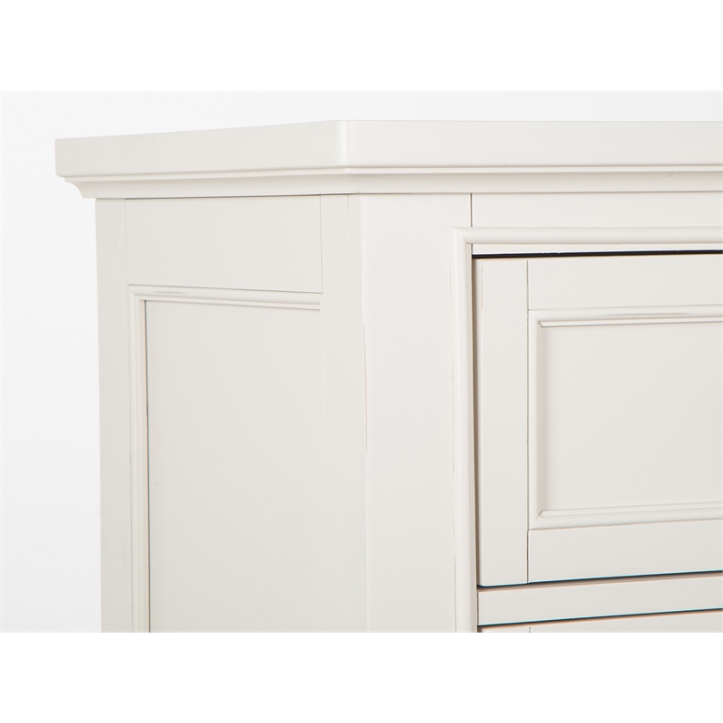 Bowery Hill 5-Drawer Bedroom Chest in Egg Shell White With Bail Pulls