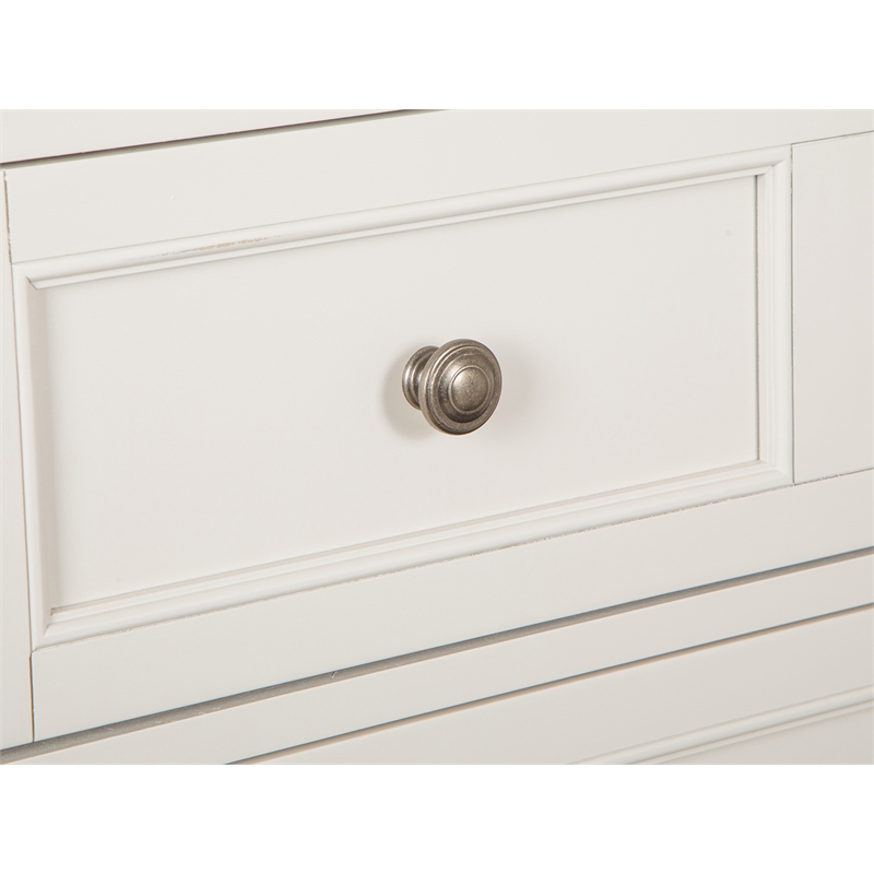 Bowery Hill 5-Drawer Bedroom Chest in Egg Shell White With Bail Pulls