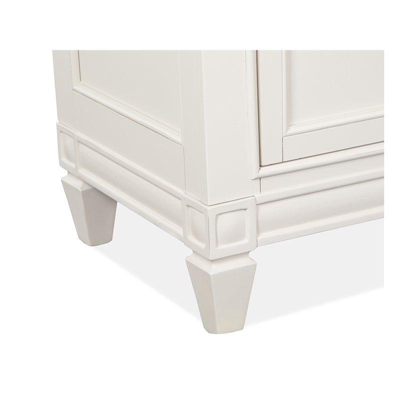 Bowery Hill 5-Drawer Bedroom Chest in Egg Shell White With Bail Pulls