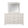Bowery Hill Egg Shell White Dresser With Landscape Mirror and Bail Pulls