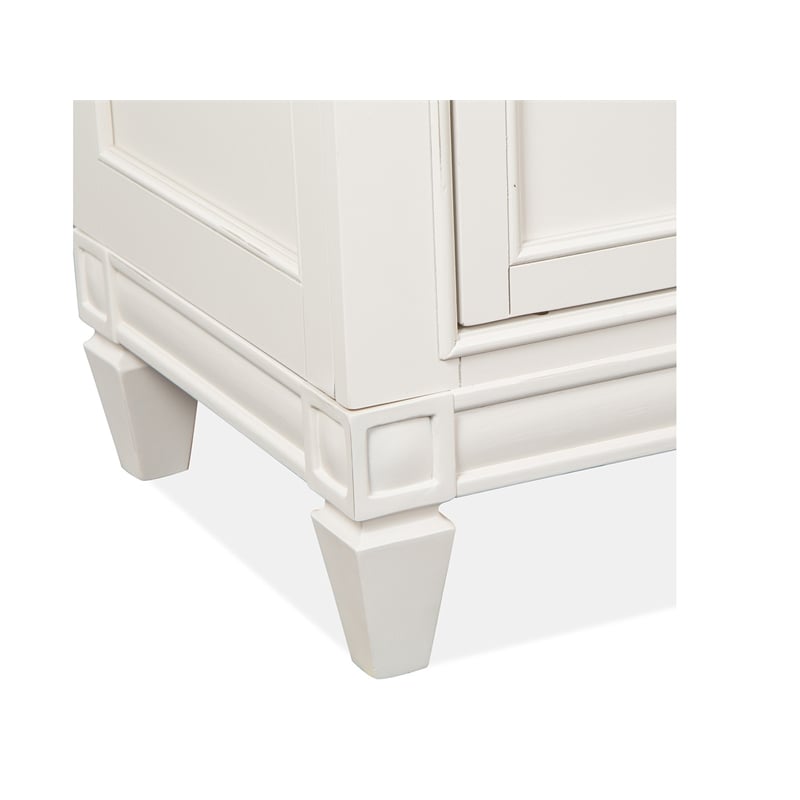 Bowery Hill Egg Shell White Dresser With Landscape Mirror and Bail Pulls