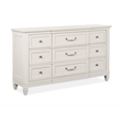 Bowery Hill Egg Shell White Dresser With Landscape Mirror and Bail Pulls