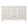 Bowery Hill Egg Shell White Dresser With Landscape Mirror and Bail Pulls