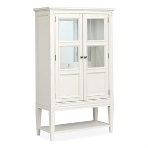 Bowery Hill Display Cabinet in Egg Shell White With Glass Doors
