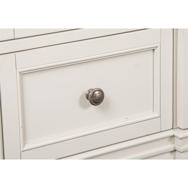 Bowery Hill 9-Drawer Dresser in Egg Shell White With Breakfront Shaping