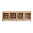 Bowery Hill Belgian Wheat Large Console With Glass Doors and Metal Base