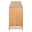 Bowery Hill Belgian Wheat Large Console With Glass Doors and Metal Base