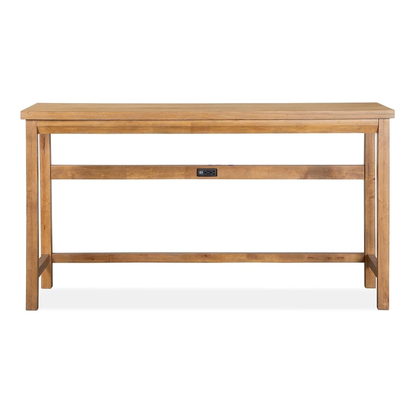Bowery Hill Console Sofa Table in Belgian Wheat With USB Charger