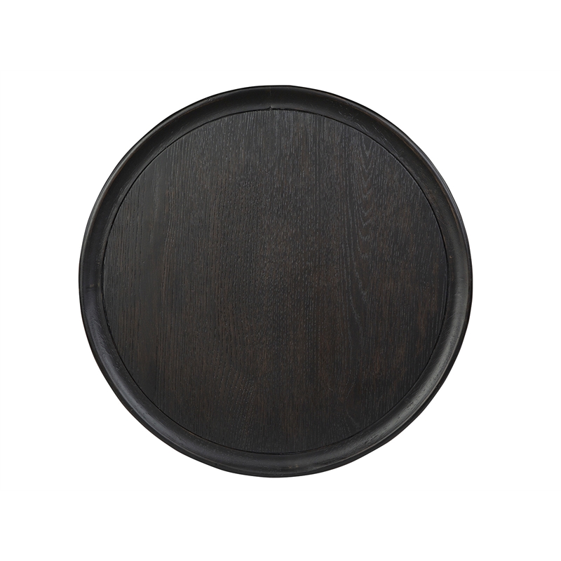 Bowery Hill Contemporary Round Pedestal Accent End Table in Coffee Bean