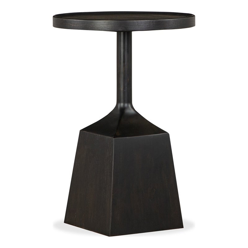 Bowery Hill Contemporary Round Pedestal Accent End Table in Coffee Bean