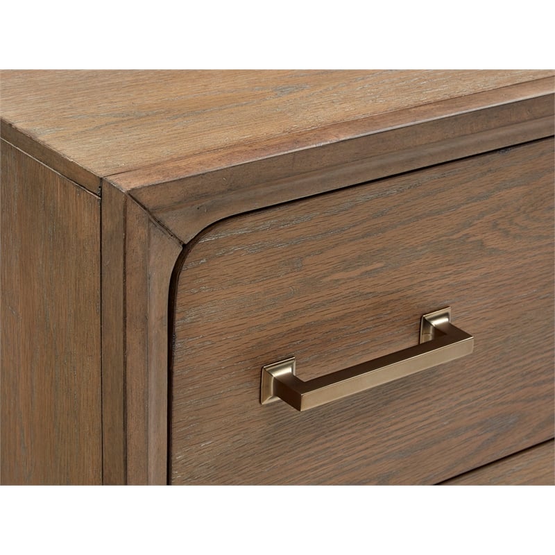 Bowery Hill Belgian Wheat/Coffee Bean 6-Drawer Dresser With Metal Base