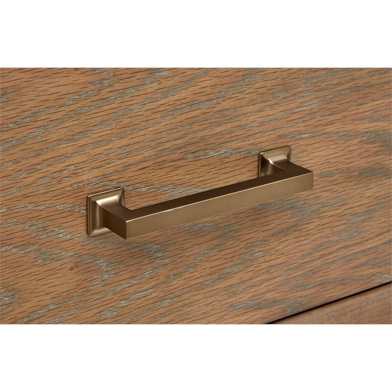 Bowery Hill Belgian Wheat/Coffee Bean 6-Drawer Dresser With Metal Base