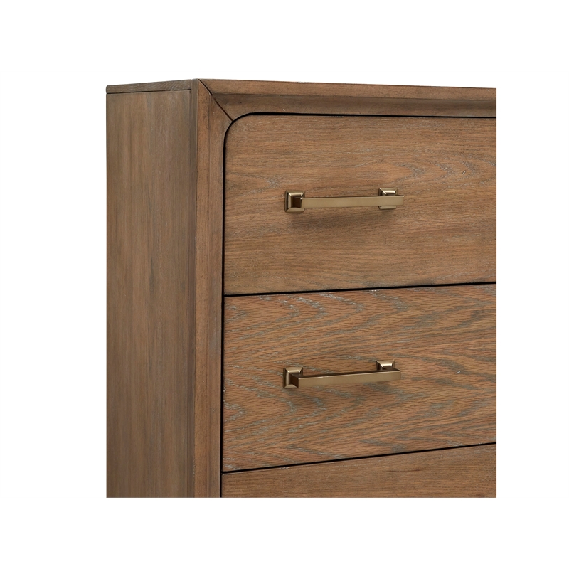 Bowery Hill Belgian Wheat/Coffee Bean 5-Drawer Chest With Metal Base