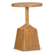 Bowery Hill Round Pedestal Accent End Table in Belgian Wheat