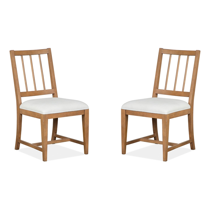 Bowery Hill Contemporary Upholstered Side Chair 2-Pack in Belgian Wheat