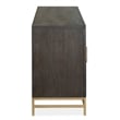Bowery Hill Coffee Bean Small Console With Glass Doors and Metal Base
