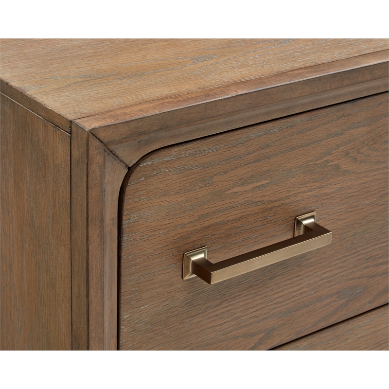 Bowery Hill Belgian Wheat/Coffee Bean 6-Drawer Dresser With Mirror