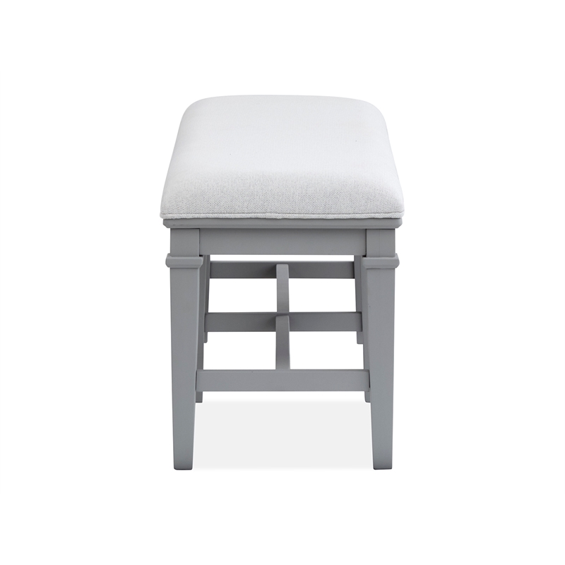 Bowery Hill Contemporary Upholstered Dining Bench in Harbor Gray