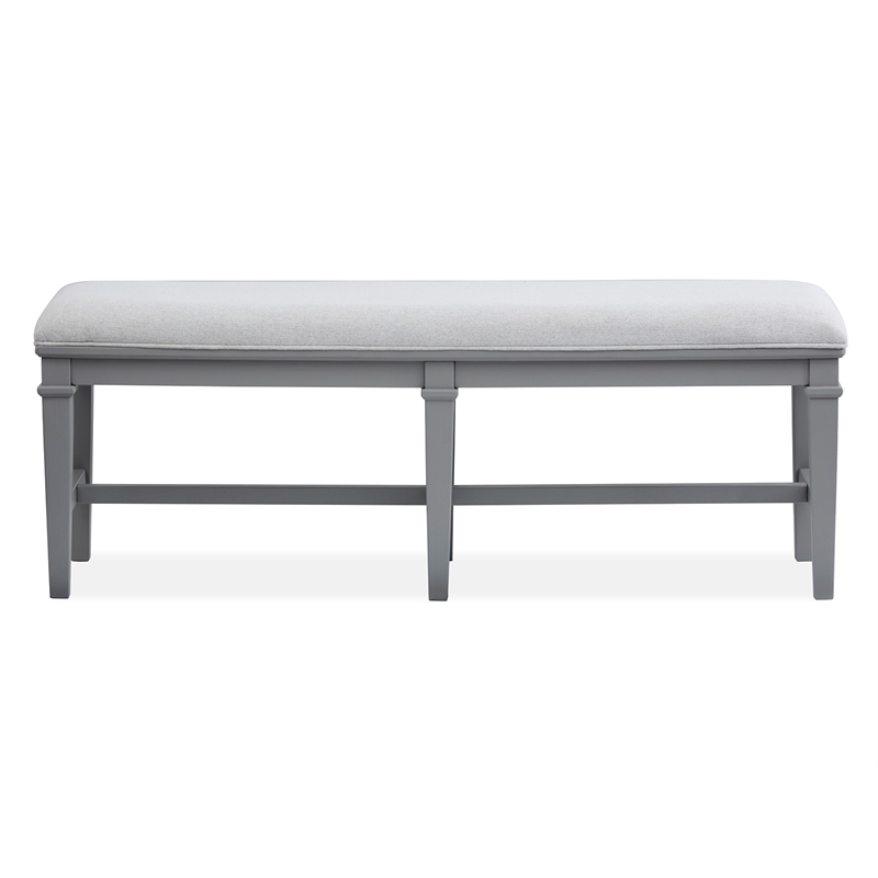 Bowery Hill Contemporary Upholstered Dining Bench in Harbor Gray