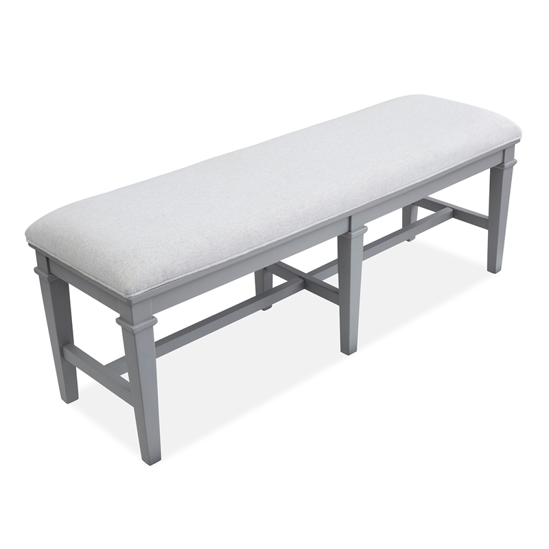 Bowery Hill Contemporary Upholstered Dining Bench in Harbor Gray